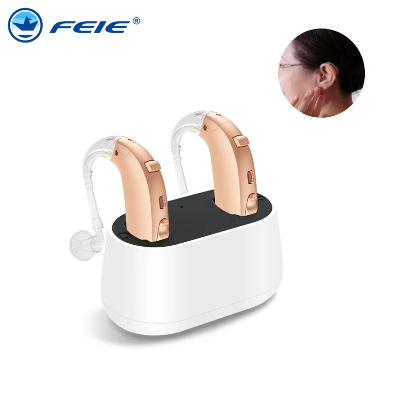 Double Ears Invisible Rechargeable Digital High Power Senior Youth Hearing Aids Earphones Adjustable Volume Sound Amplifier 4
