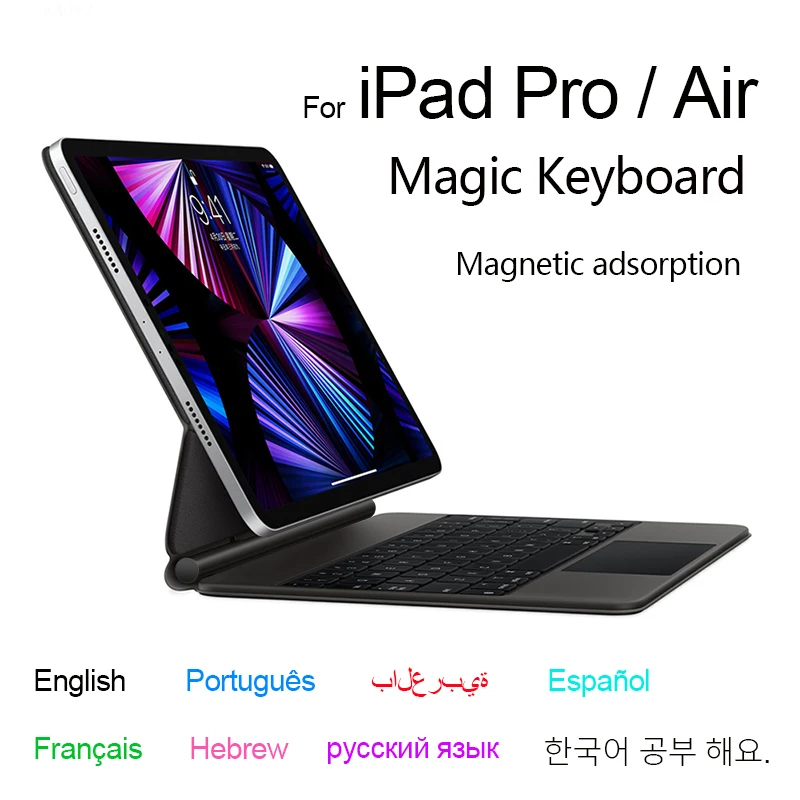 Huwei Teclado Mágico para Ipad Pro 11 4th 3rd 1st Gen ar ar para Ipad Pro 12 12.9 6th 5th 3rd Gen Inteligente Capa Case