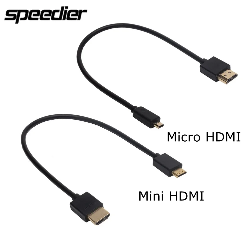 Od 4.0Mm Hdtv Hdmi2.0 A Micro-Hdmi E Mini Hdmi Compatibile Versione 2.0 Maschio 4K @ 60Hz 3D Prolunga Per Fotocamera Cavo Corto 0.3M 0.5M 1M