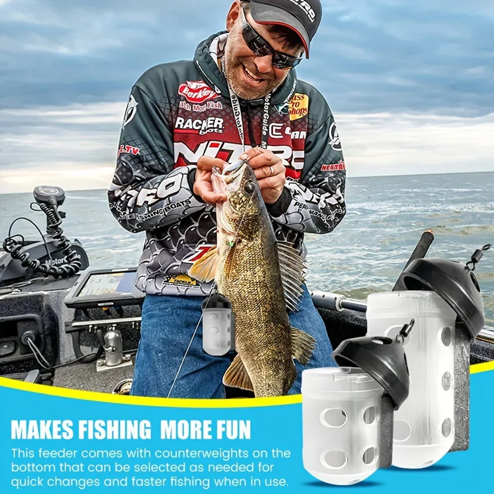 1Pc Bait Cage with Sinker Weight Fishing Feeder Cage Fishing Bait Lure Feeder Maggot Bait Feeder Cage Fishing Accessories