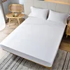 White Bed Sheets Household Hotel Elastic Non-slip Dust-proof Protective Bedding Luxury Fashion Modern Breathable Soft King Queen 5