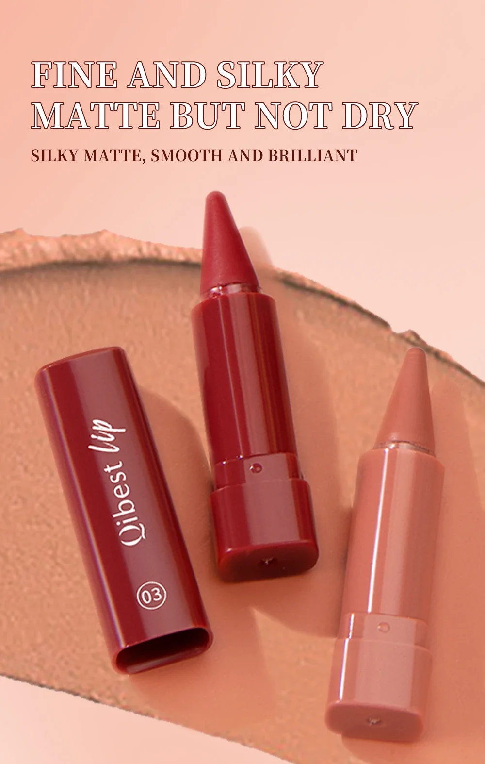 Laang Halen Matt Samt-lippekonturestëft Set Waasserdicht_voghion.com
