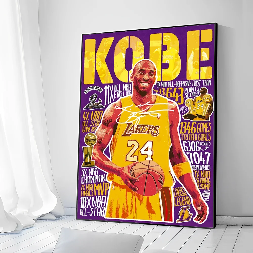 Poster prints Vintage posters Famous Basketball Player Celebrities Poster Good Prints Waterproof Paper Coffee House Bar Posters Wall Stickers