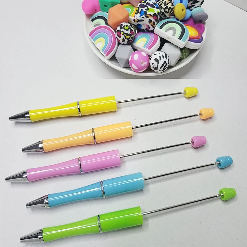 50Pcs Plastic Beadable Pens Beads Pens for DIY Making Kit for Pens for  Office School Kids Students Nurse - AliExpress