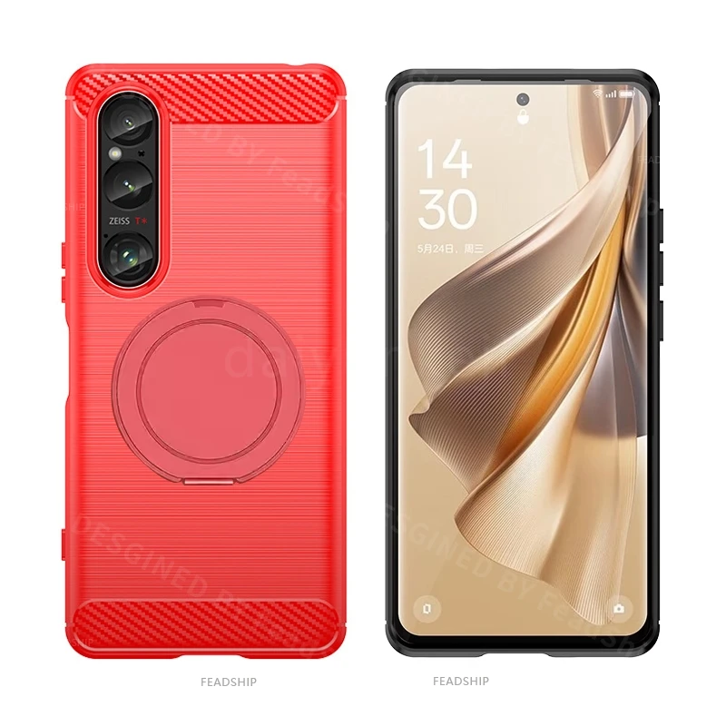 Silicone Magnetic Phone Case with Screen Protector & Holder