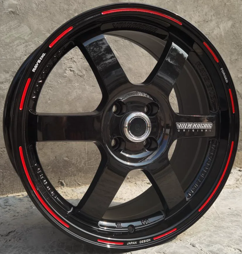 Te37 Red Lip 17 Pollici 17X7.5 4X100 5X112 5X113 5X114.3 Cerchi In Lega Per Auto Adatti Per Audi Honda Toyota Mazda Hyundai Nissan Kia