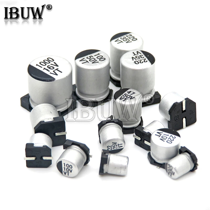 SMD Electrolytic capacitor aluminum 6.3V 10V 16V 25V 35V 50V 1UF 2.2UF 4.7UF 10UF 47UF 100UF 220UF 330UF 470UF 680UF 10PCS electrolytic capacitor