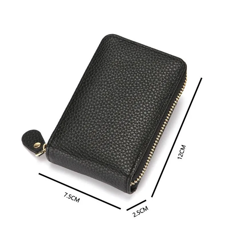 Carteras Con Bloqueo RFID Para Hobre Billetera De Cuero Con Creallera Para Hobre Tarjetero