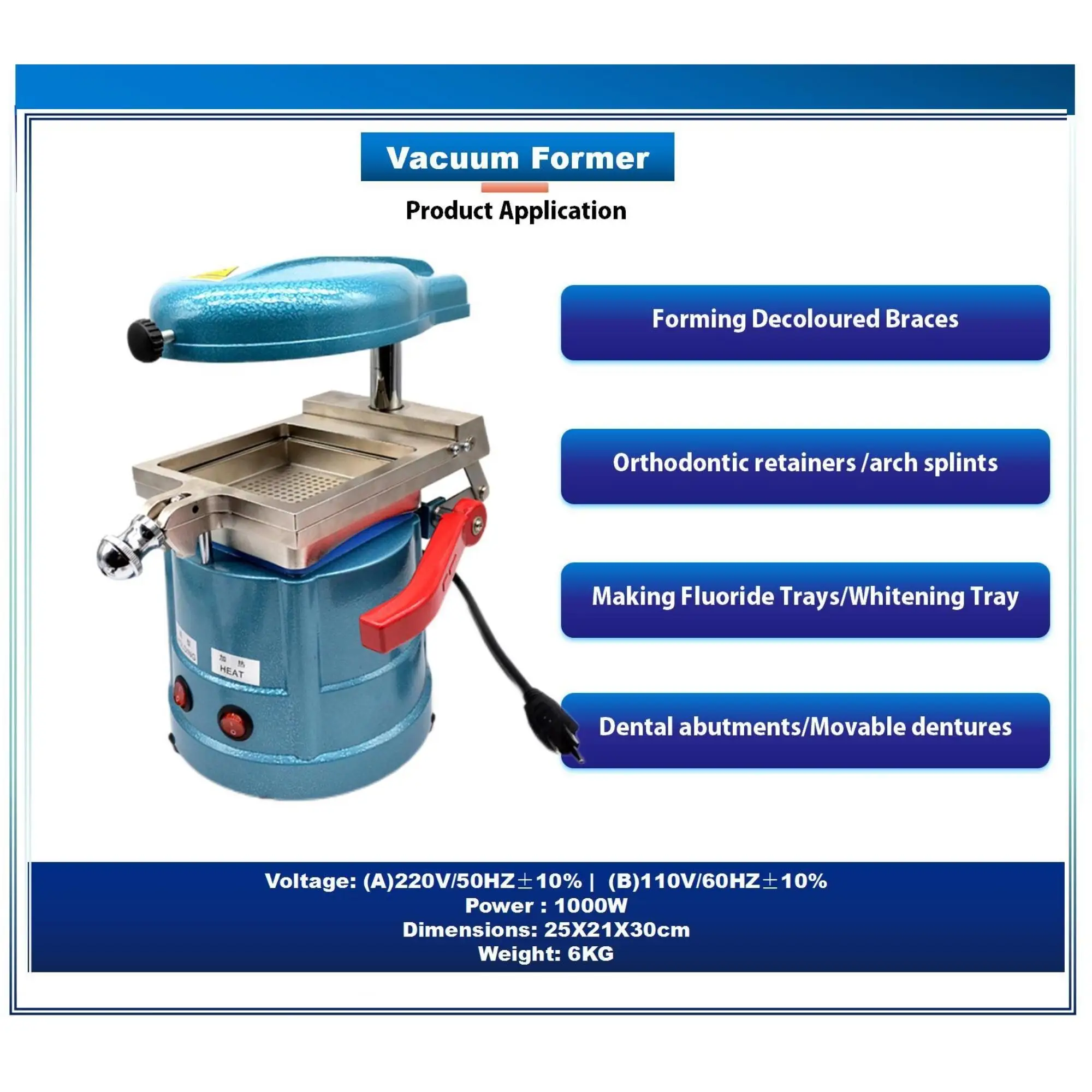 Dental Vacuum Forming Machine Orthodontic Retainer Maker Thermoforming Former