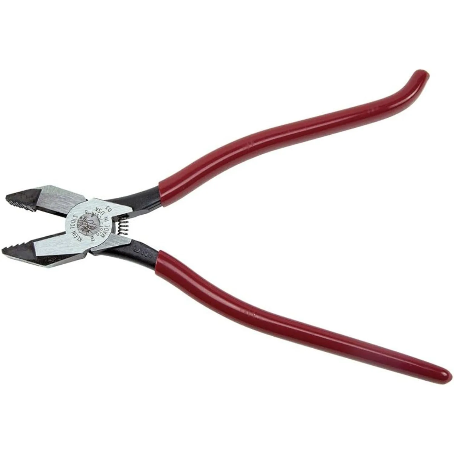 

D201-7CSTA Linesman Pliers, Side Cutters w/ Spring Loaded Action, Ironworker Pliers have Aggressive Knurl & Tempered Handles