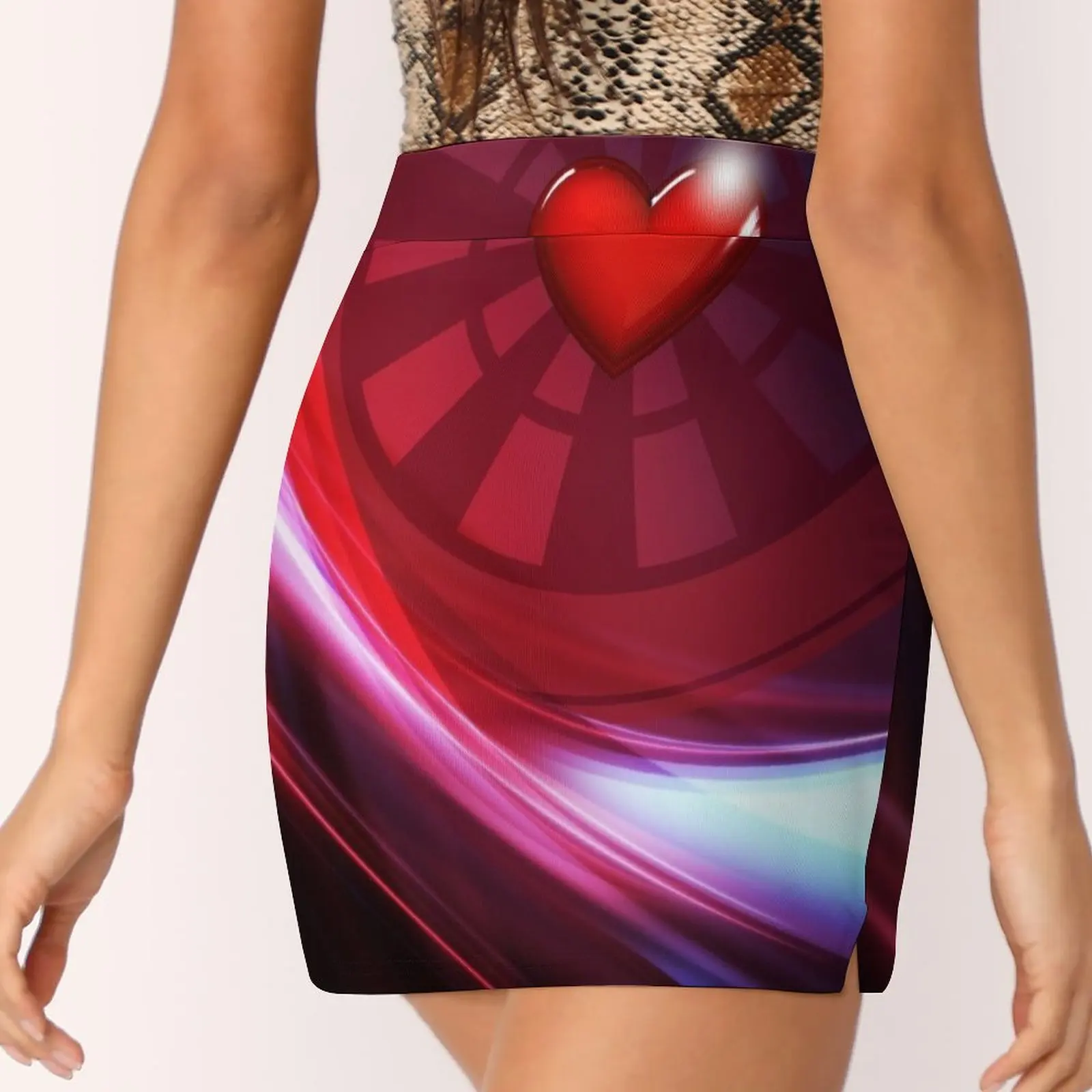 Ladies Heart Design Darts Shirt Light proof trouser skirt skirts for woman night club outfit chic and elegant woman skirt