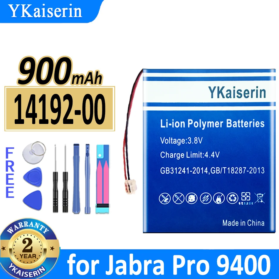 

900mAh YKaiserin Battery 14192-00 1419200 for Jabra Pro 9400 9450 9460 9465 9470 Bateria