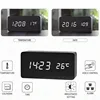 Wooden Digital Alarm Clock LED Alarm Clock With Temperature Desk Decorating Bedroom Decoration Table Decorations Electronics 4