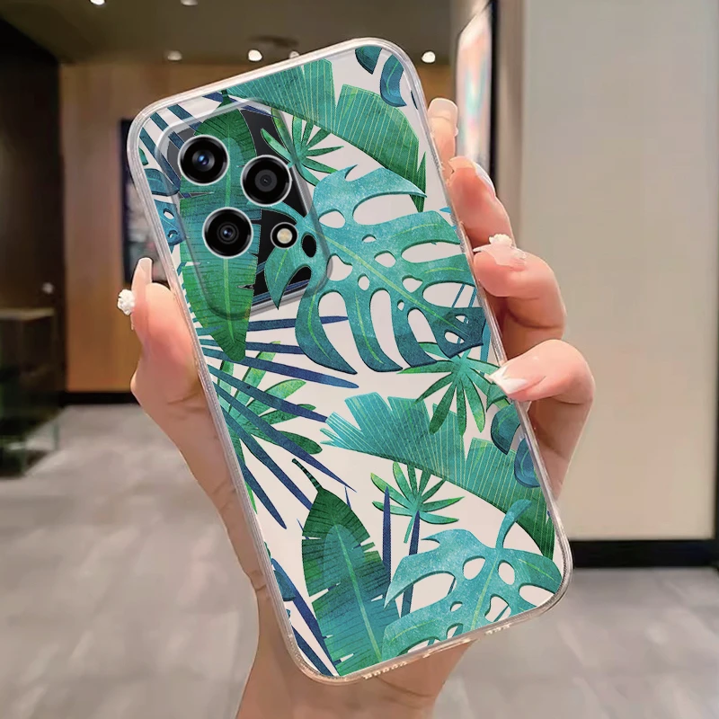 Floral Fashion Clear Silicone Phone Cover - Cute Cat Couple Design