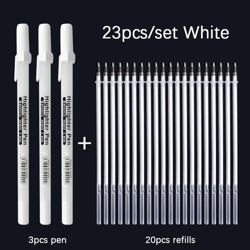 Permanent Art Paint Marker Set 0.7mm White Gold Silver Gel Pen Metalic Marker Pens for Kids Black Paper Writing Painting 5