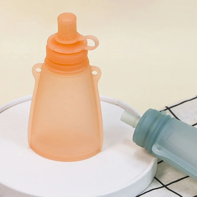 Baby Portable Milk Storage Bag Newborn Silicone Complementary Food Bag Children&rsquo;s Water Bag Baby Outdoor Folding Drinking Bag