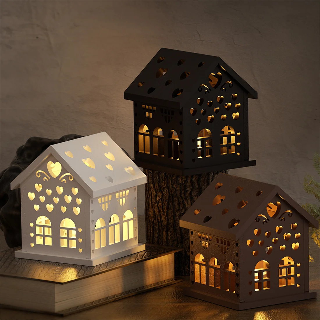 7pcs/set 3D House Silicone Molds DIY Resin Concrete Love House Candle Holder Mold House Shaped Decoration Ornaments Gypsum Mold