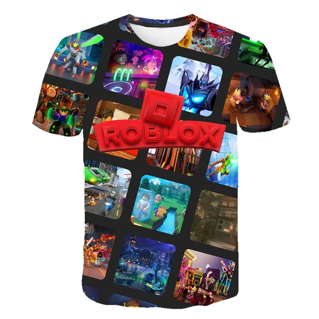 Jogo ROBLOX infantil T-shirt impresso, roupas infantis, moda verão