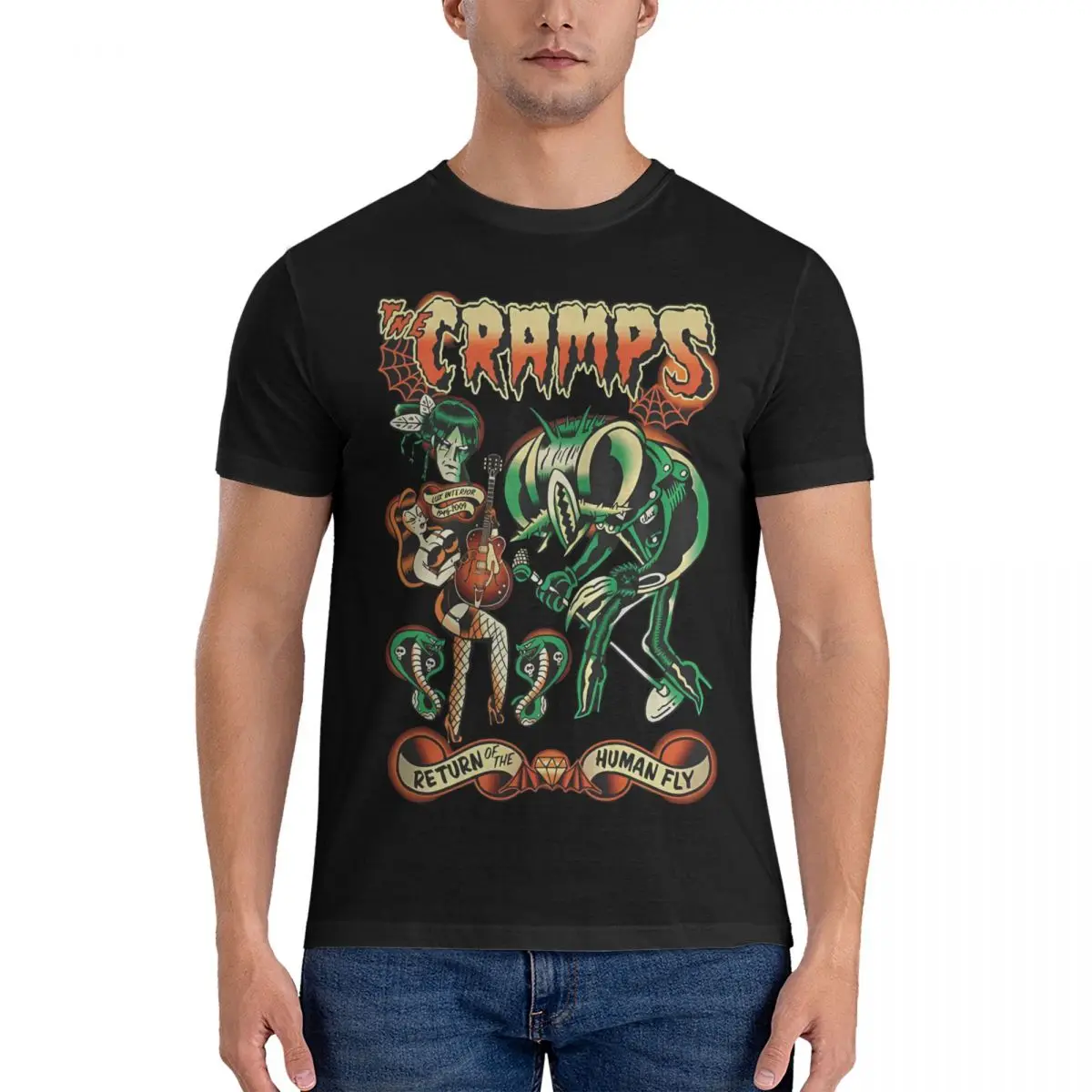 

Men Mjmjmjmg T Shirts The Cramps Pure Cotton Clothing Humorous Short Sleeve Crewneck Tee Shirt Party T-Shirt