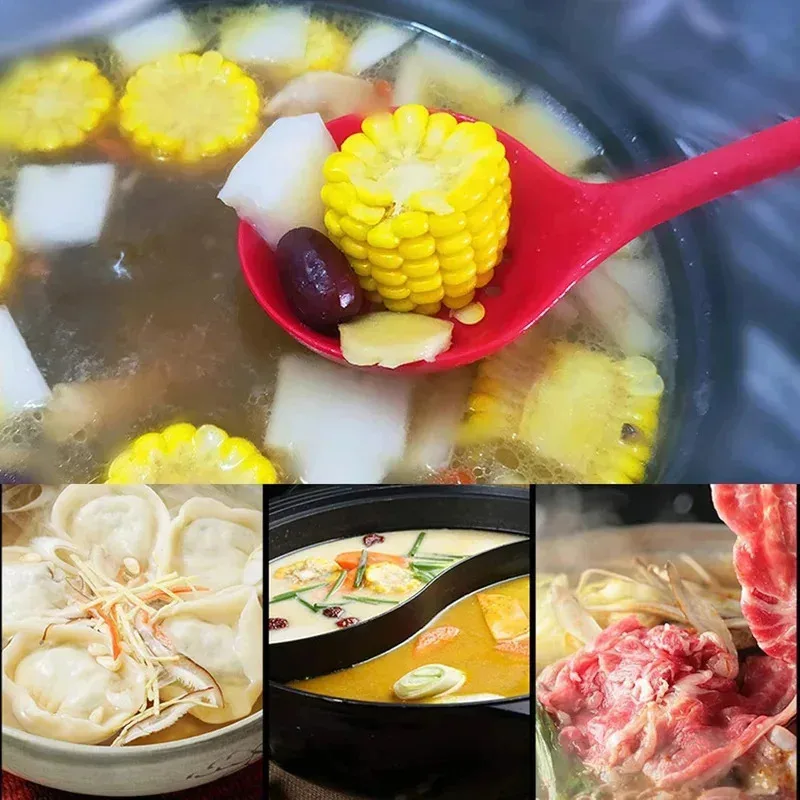 Silicone Skimmer Spoon Non-Stick Cooking Slotted Colander Spoon Skimmer Strainer Kitchen Sink Ladle Strainer
