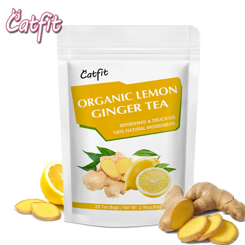 Catfit Herbal Lemon Ginger Tea Keep Energy Dispel Cold Warmuterus Anti