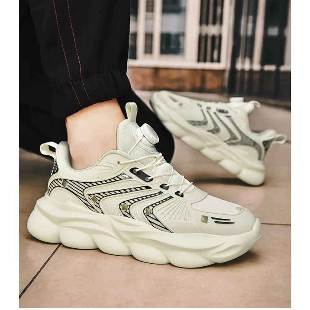 Sports new ultra light rubber running with rotating buttons fashionable and versatile casual shoes comfortable Outdoor  Trainers Sports Sneakers_voghion.com