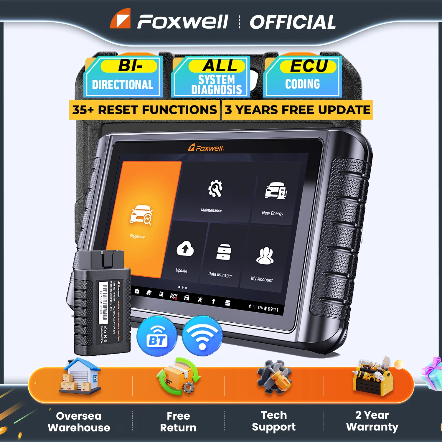 أداة تشخيص السيارات FOXWELL NT1009 أداة مسح ثنائية...