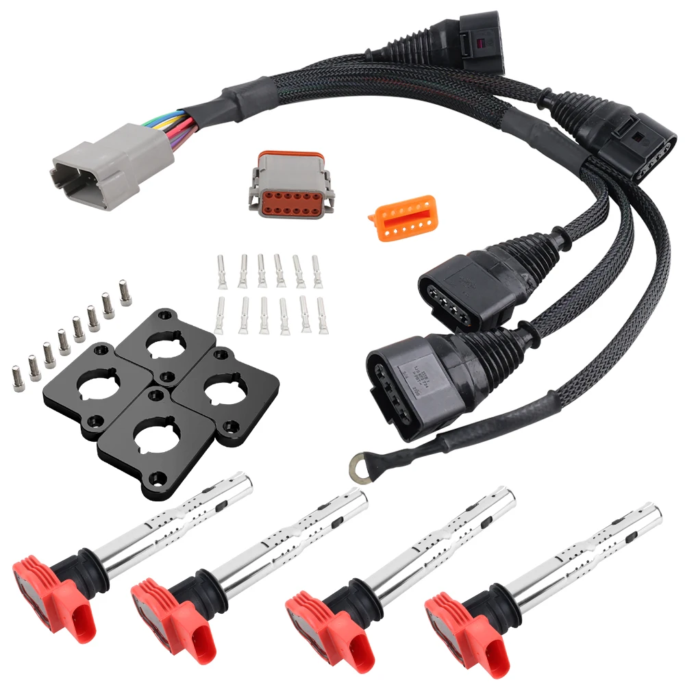 1.8T-2.0T FSI R8 점화 코일 팩 변환 하네스 키트 및 ICM, 아우디 A4 폭스바겐 파사트 B5 골프 제타 1.8L 터보용