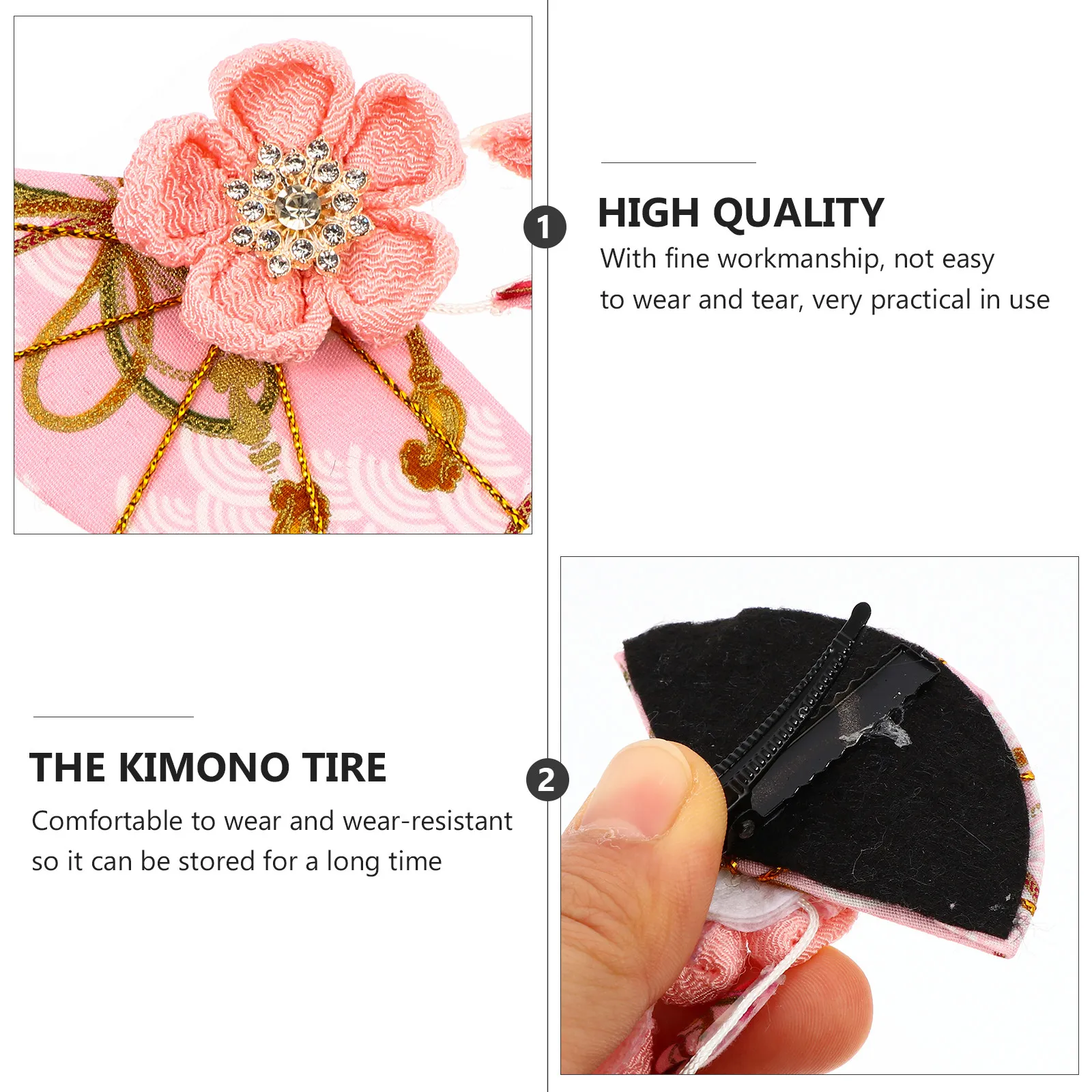 1Pcs Tassel 일본식 헤어 클립 장식 머리 장식 기모노 헤어 액세서리 여성 꽃 장식품