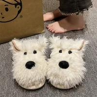 Women's Cute Plush Dog Animal Slippers House Slippers Warm Memory Foam Cotton Cozy Soft Fleece winter Plush Home Slippers Indoor 1