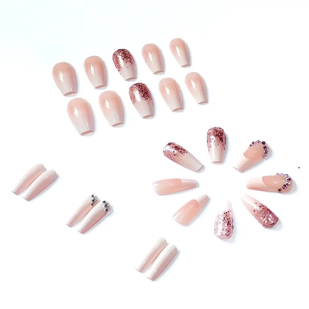 24pcs Long Ballerina French White Edge Press-On Nails