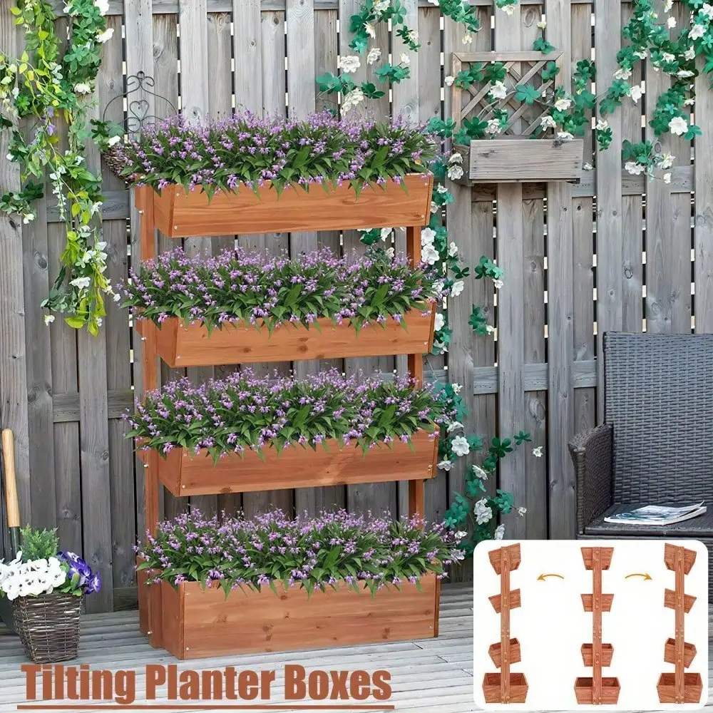 Tiered Solid Standing Raised Garden Bed Extre Large Planter Box In/Outdoor 2