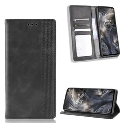 Vintage - Style Leather Wallet Flip Cover - Magnetic Closure, Retro Design - Edge 2024 5G (Black)