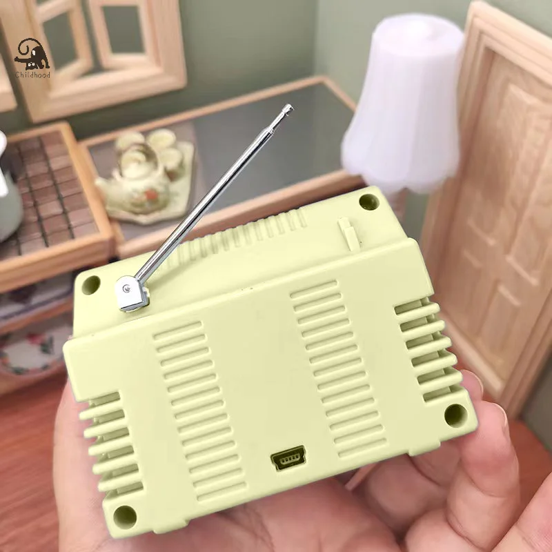1:12 Dollhouse Miniature TV Playable Video Mini Television Model Living Room Home Appliances Decor Toy Doll House Accessories 6