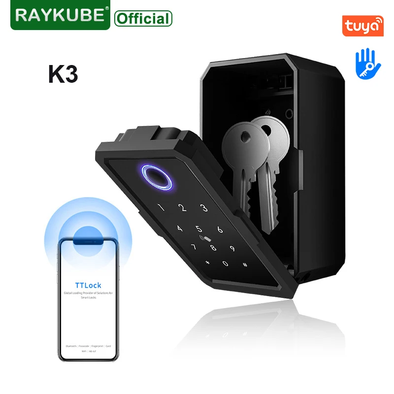 

RAYKUBE TTlock Tuya Security Boxes password Smart Fingerprint Digital Cerradura Inteligente Tuya Electronic Portable Lock Boxes