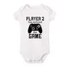 Baby Romper Pregnancy Announcement Gift Player 2 Enter Game Leveled Up To Dad T Shirts Daddy and Son Matching Family Funny Tee 4