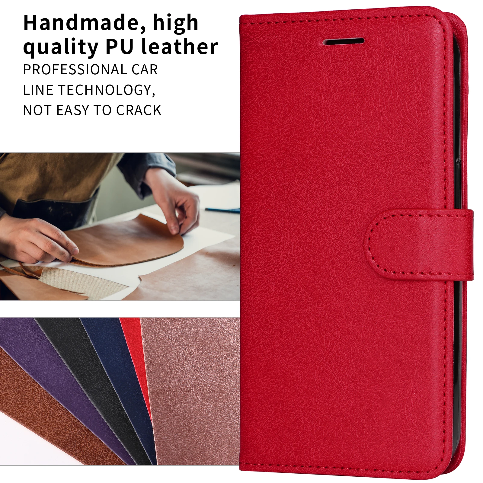 Deluxe Magnetic Leather Flip Wallet Phone Case