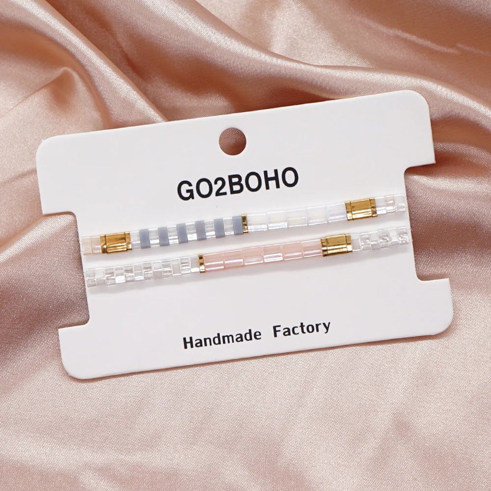 Go2Boho 2pcs/Lot Miyuki Tila Bead Bracelet Set Fashion Elegant Jewelry Valentines Day Gift Bracelets for Women Jewellery