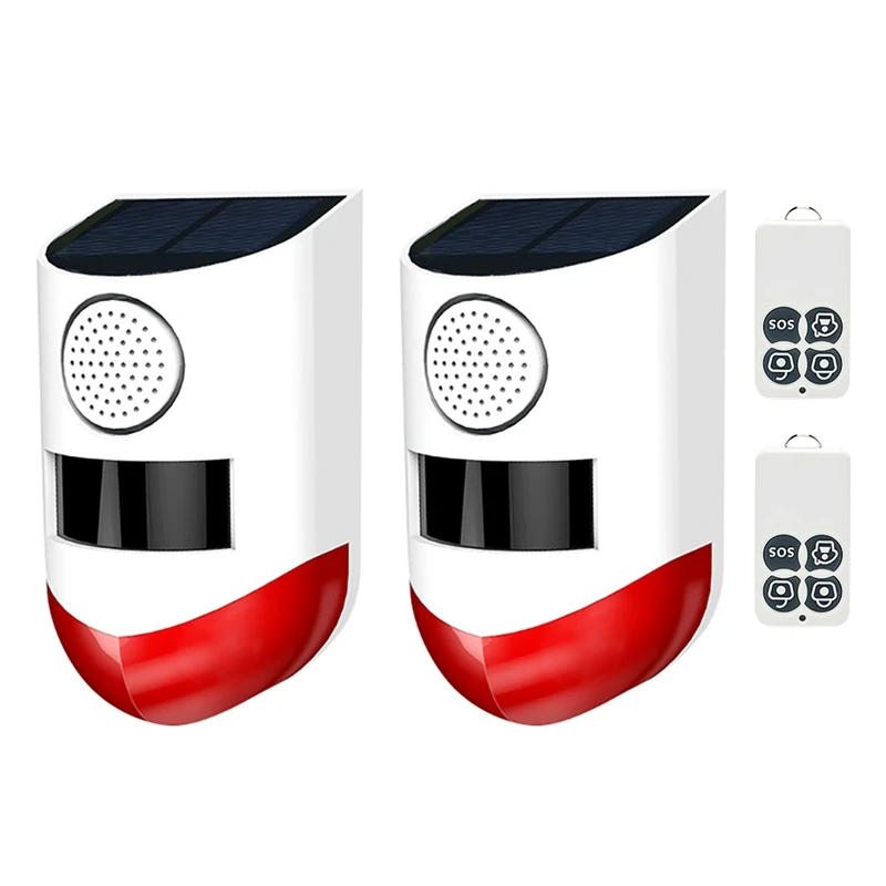 

CT80 Wireless Solar Sound Light Alarm 110 DB IP65 Waterproof Motion Sensor Outdoor Garden Security Light Remote Version
