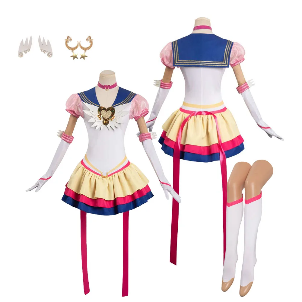 

Tsukino Cos Usagi Cosplay Sailor Dress Costume Outfits For Adult Women Girls Halloween Carnival Party Disguise Suit