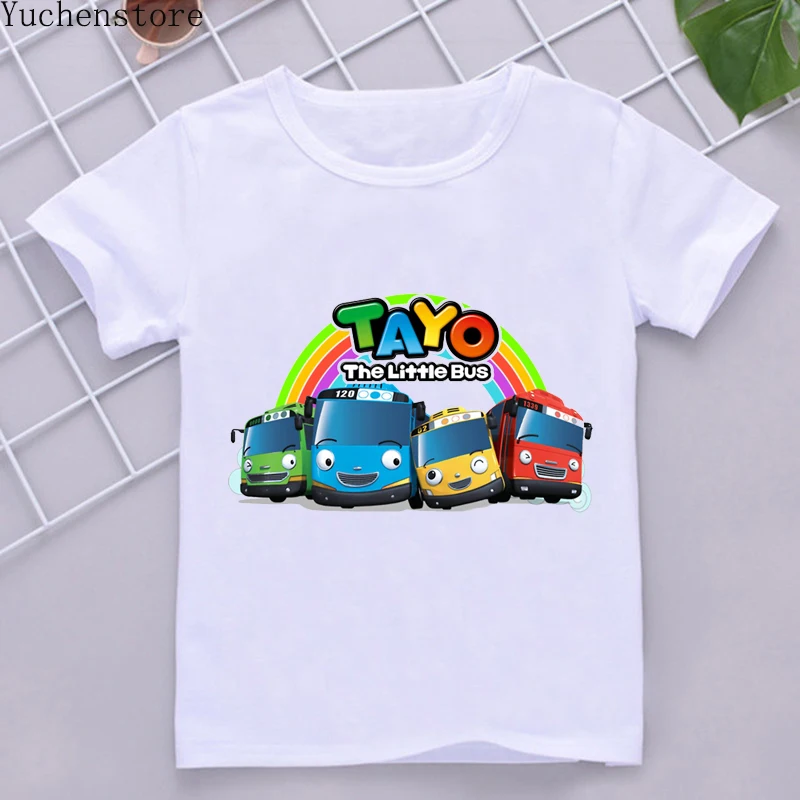 New Hot Sale Children'S Clothing Tshirt Funny Tayo And Little Friends Bus  Cartoon Print T-Shirt For Boys Cute Kids Summer Shirt