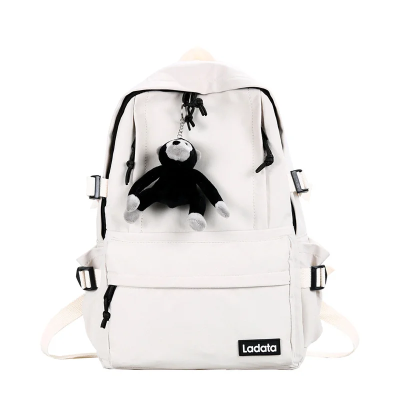 

TRAVEASY Backpack Women Solid Color Nylon Female Shoulder Bag Large Capacity Ulzzang Campus Student Casual Zipper Waterproof Bag