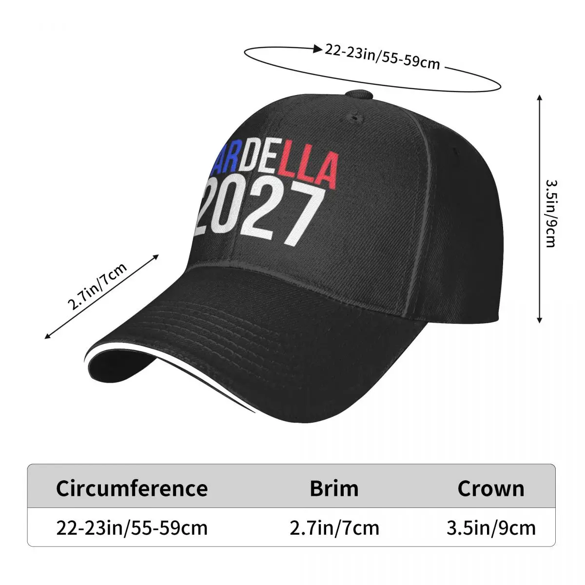 Casquette Baseball Vintage "Bardella" 2027 JakeSpecial - Unisexe Homme/Femme - Neuf Avec Emballage - Expédition HK