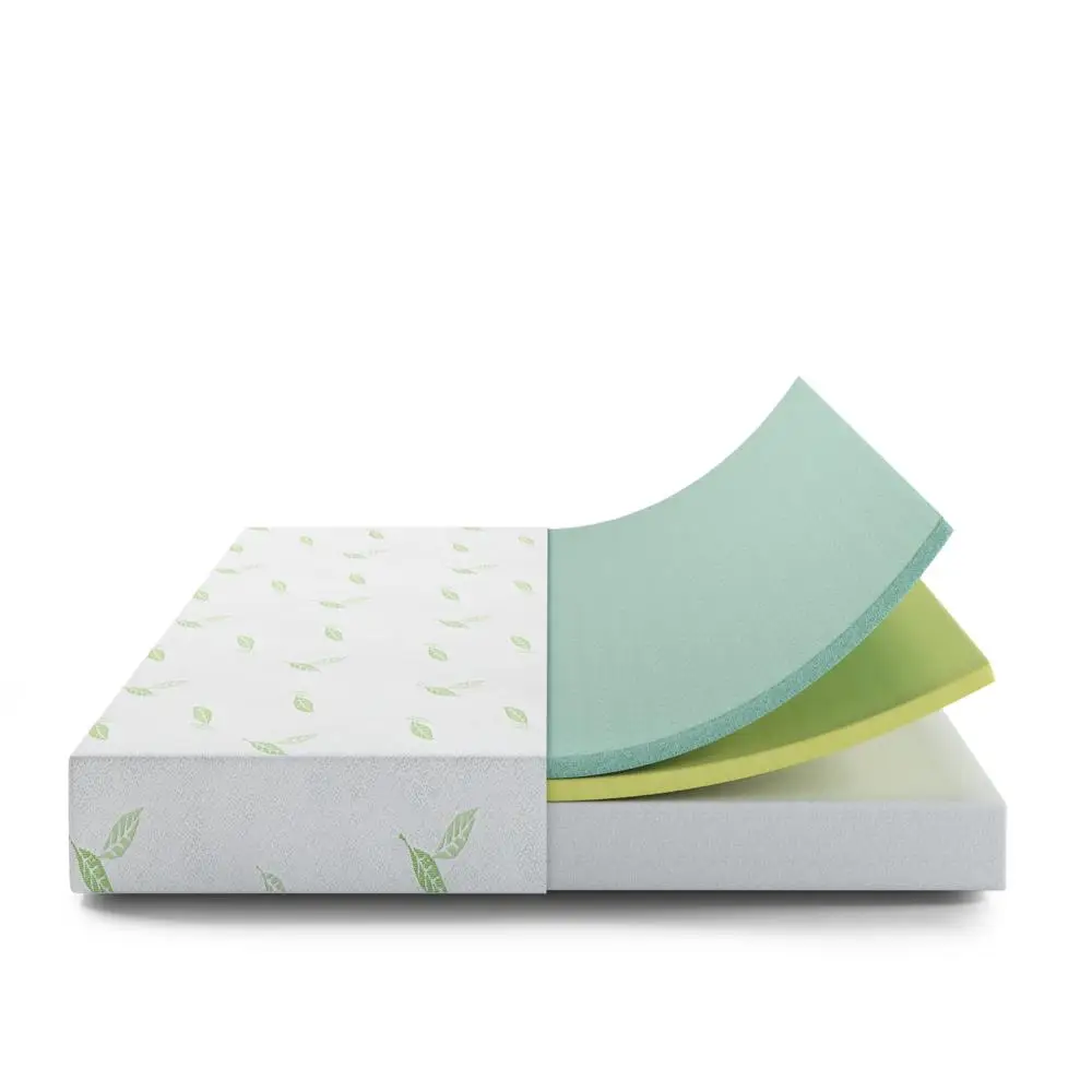 Green Tea Infused Memory Foam Mattress Bed in a Box Twin 6" Medium Firmness Hypoallergenic Breathable Construction Comfort 6