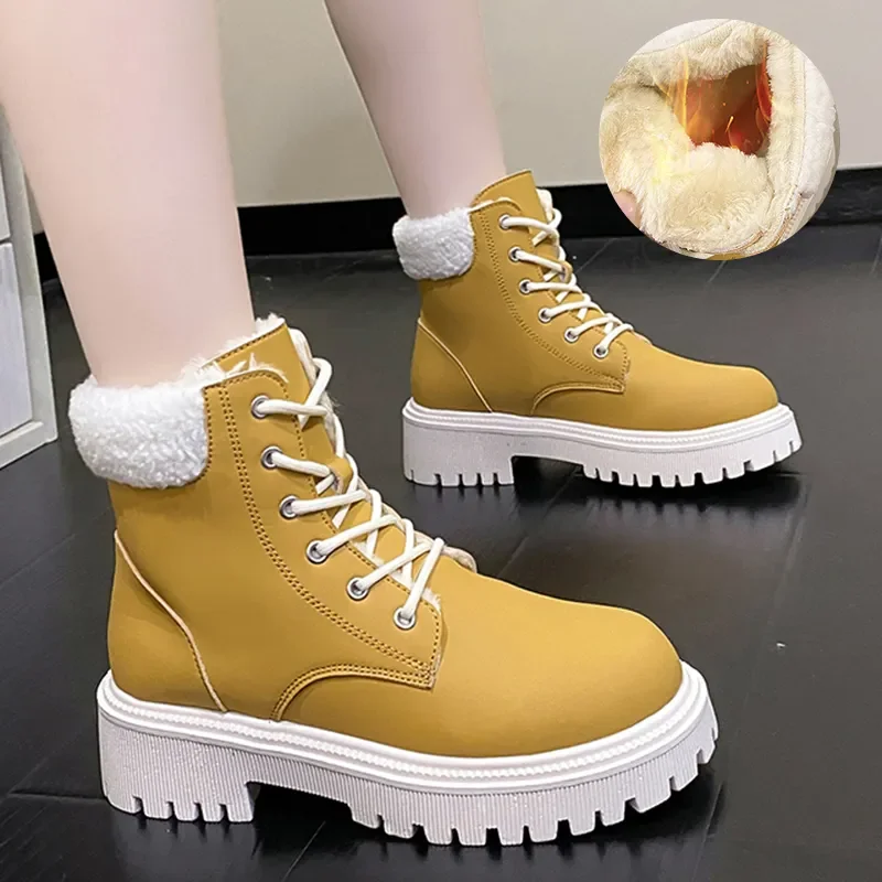 

Martin Boots Women's 2022 Autumn/Winter New Fashion Plush Warm Thick Heel Mid Heel Handsome Motorcycle Short Boots