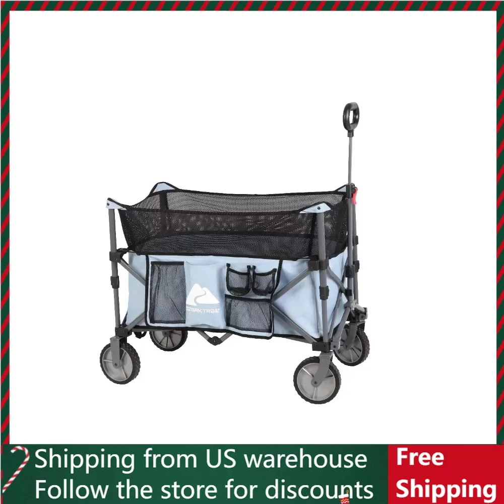 

Adult height adjustable camping vehicle station wagon, providing ample storage space, with a load-bearing capacity of 225 pounds