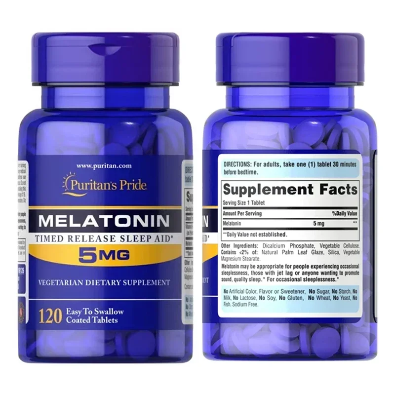 

5 mg melatonin tablets pineal gland tablets sedative sleep aid balanced sleep quality health food dietary supplements