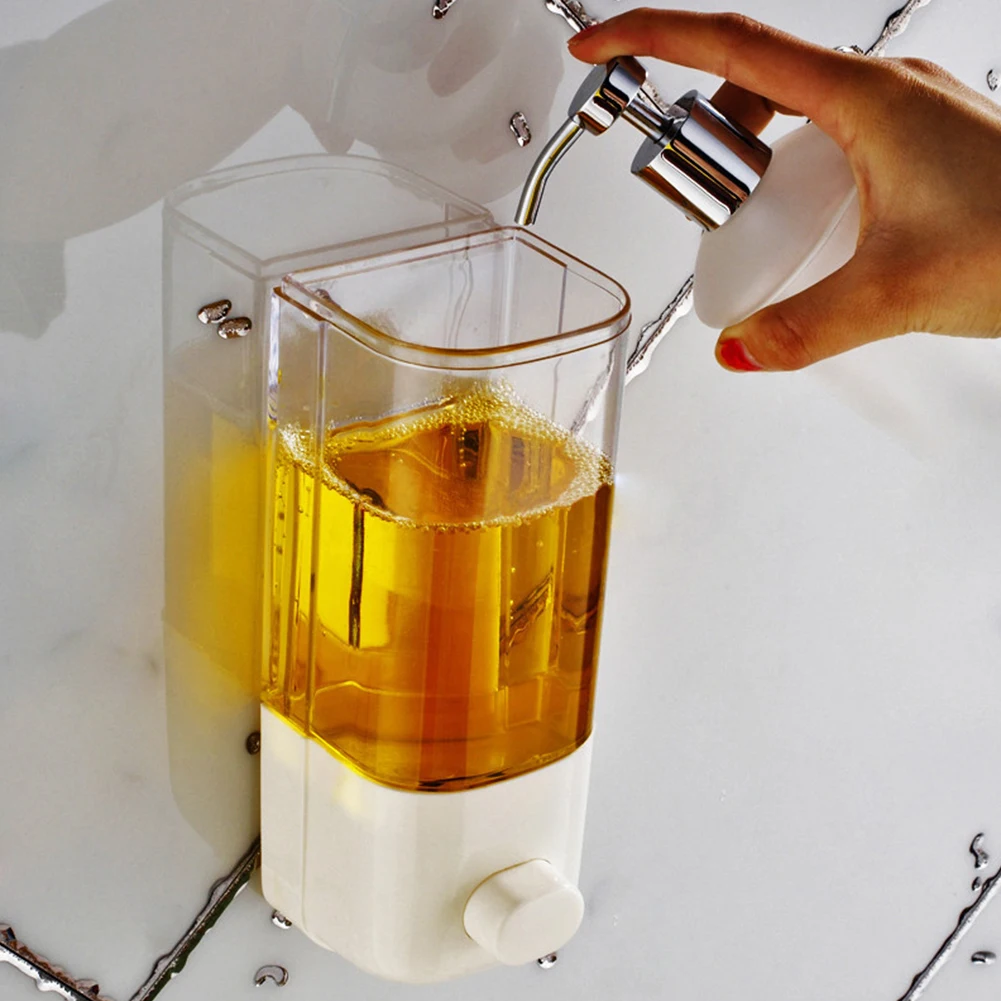 Soap Dispenser 500ML Wall Mounted Bathroom Sanitizer Shampoo Shower Gel Container