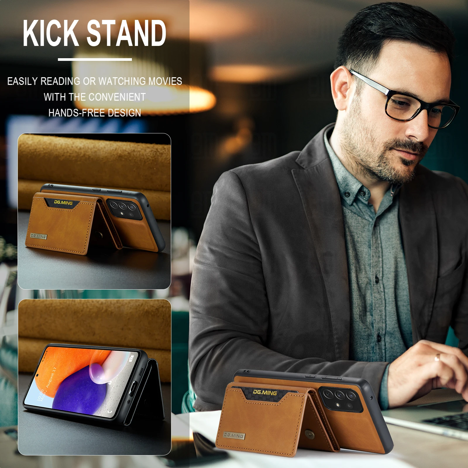 Magnetic Card Case For Samsung Galaxy A54 A34 A24 A14 A73 A53 A33 A23 A13 A72 A52 A42 A32 A22 A12 A71 A51 Shockproof Stand Cover