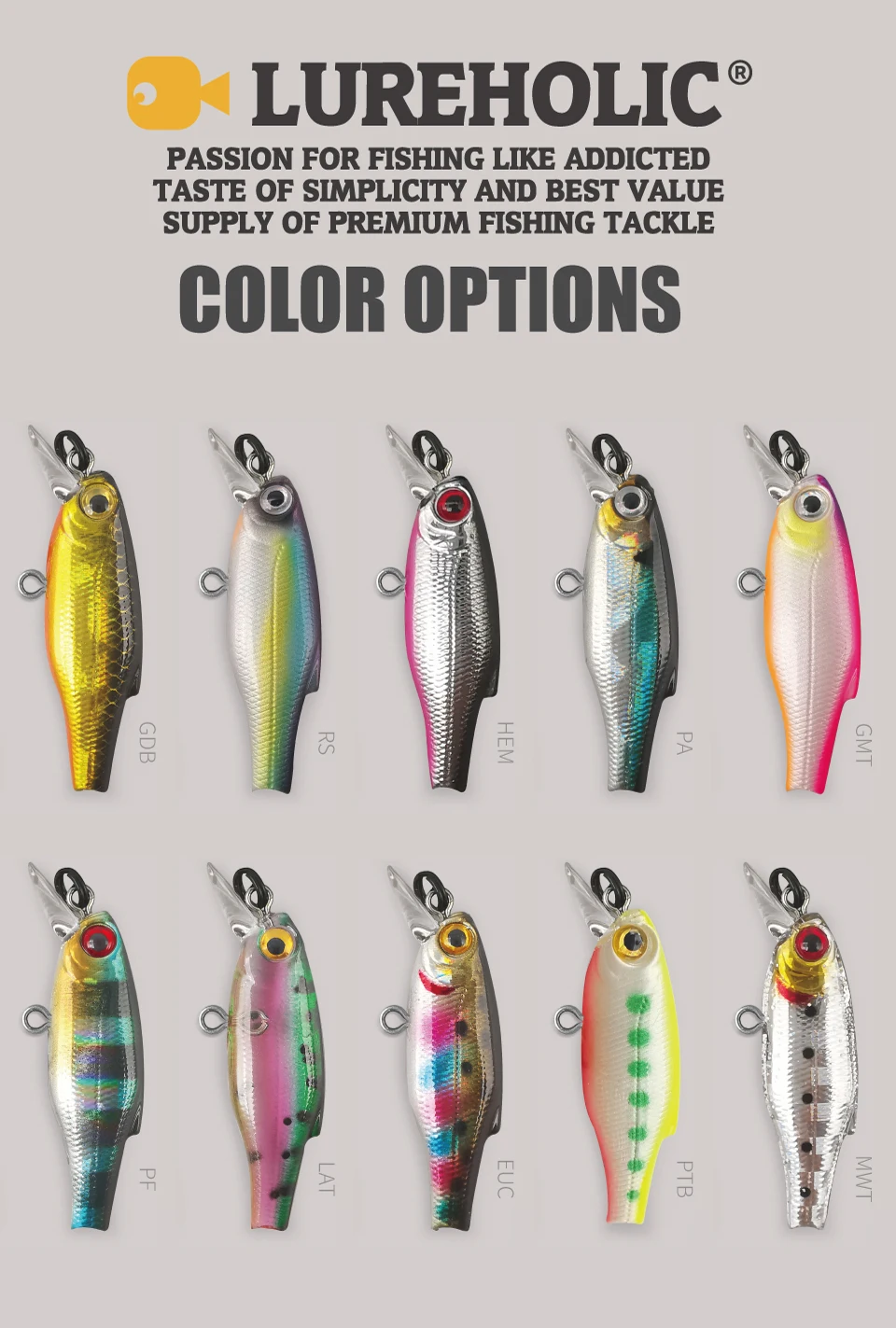LUREHOLIC 3 cm 1 g Mini Sinking Extra Micro Minnow Hartköder, Tiefe 0,5 m, mit MUSTAD-Haken – Detail 6